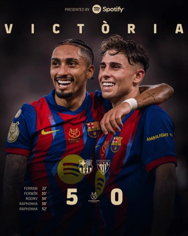 开云体育官网-【西超杯】4人破门锋线齐开花 巴萨5-0毕巴挺进决赛