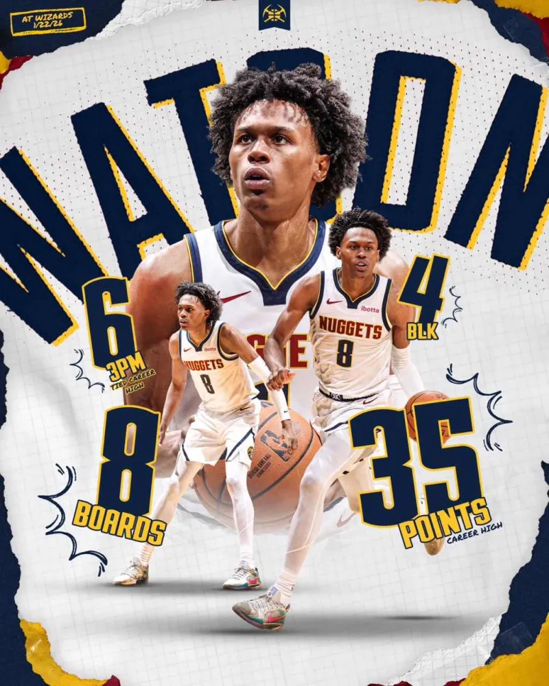 kaiyun体育官网-掘金分享沃特森本场比赛数据海报,本场贡献35分8板4助